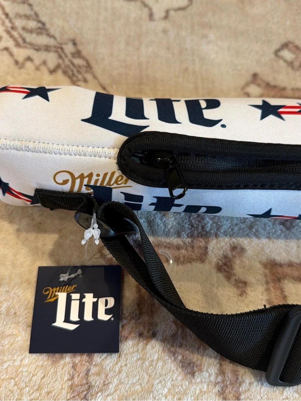 Miller Lite Branded White Neck Cooler Strap - Picture 3 of 10